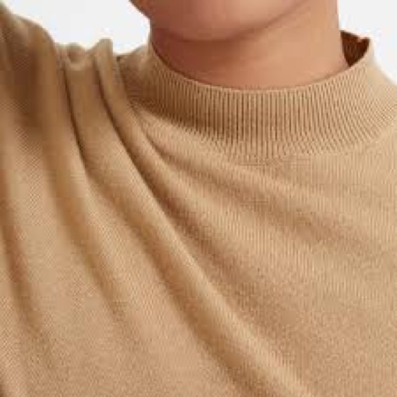 Everlane Cashmere Crop Mockneck in Camel - Picture 4 of 5